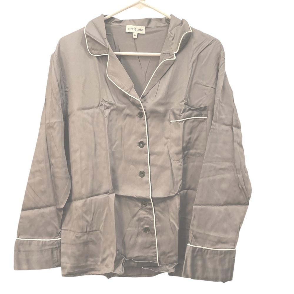 NWT ETTITUDE BAMBOO LONG SLEEVE PJ SHIRT